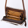 ADBG1228 American Darling Western Hand-Tooled Leather Clutch Bag with Floral Carving