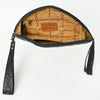 ADBG1233 American Darling Hand-Tooled Western Leather Taco Bag - Genuine Floral Carved Designer Wristlet