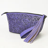 ADBG1234 American Darling Hand-Tooled Western Leather Wristlet Bag - Genuine Floral Carved Women Clutch