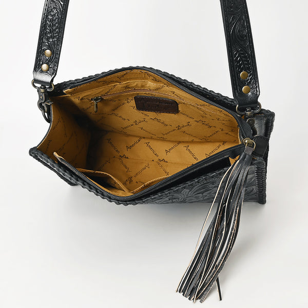 ADBG1235 American Darling Hand-Tooled Western Leather Crossbody Bag - Genuine Floral Carved Artisan Purse