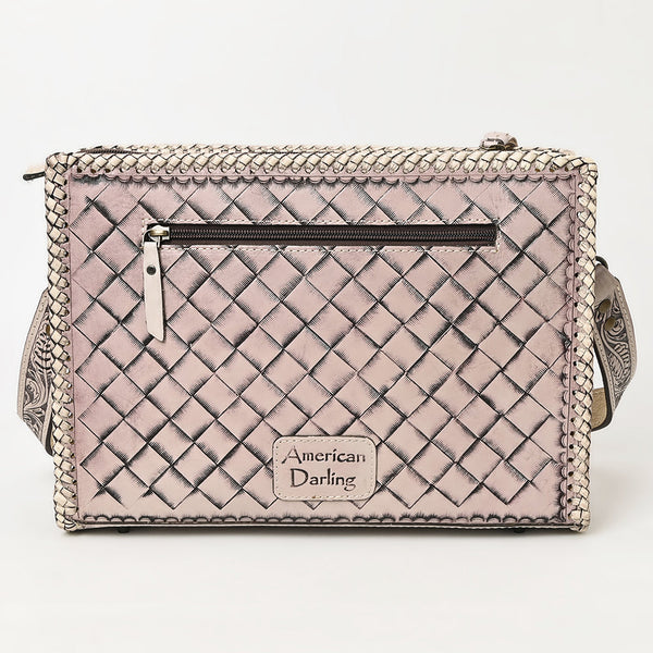 ADBG1235 American Darling Hand-Tooled Western Leather Crossbody Bag - Genuine Floral Carved Artisan Purse