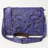ADBG1235 American Darling Hand-Tooled Western Leather Crossbody Bag - Genuine Floral Carved Artisan Purse