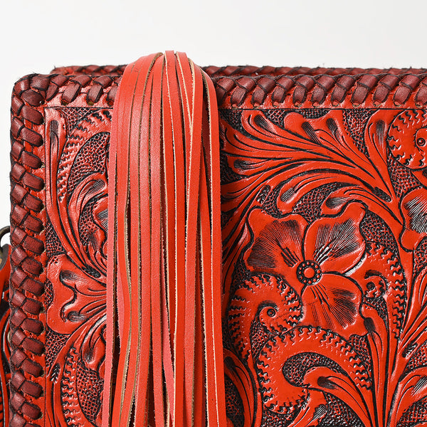 ADBG1235 American Darling Hand-Tooled Western Leather Crossbody Bag - Genuine Floral Carved Artisan Purse
