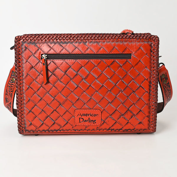 ADBG1235 American Darling Hand-Tooled Western Leather Crossbody Bag - Genuine Floral Carved Artisan Purse