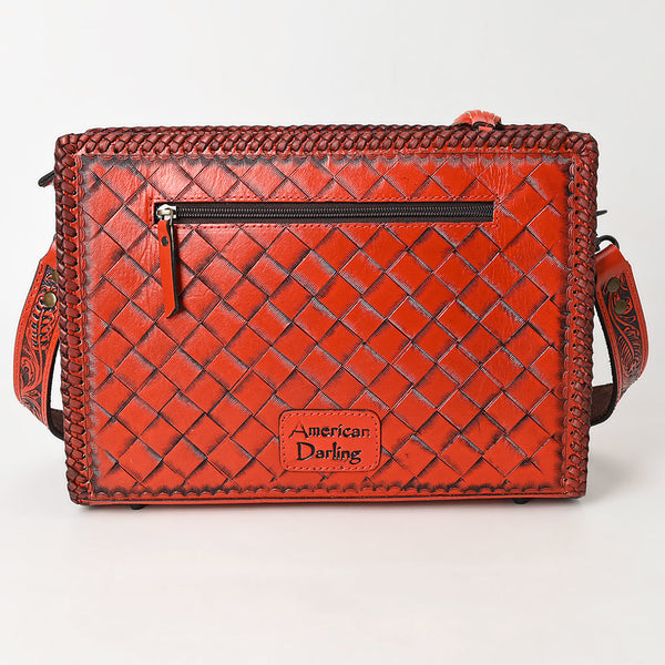 ADBG1235 American Darling Hand-Tooled Western Leather Crossbody Bag - Genuine Floral Carved Artisan Purse