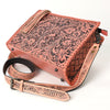 ADBG1235 American Darling Hand-Tooled Western Leather Crossbody Bag - Genuine Floral Carved Artisan Purse