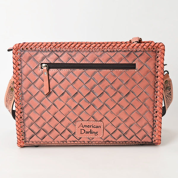 ADBG1235 American Darling Hand-Tooled Western Leather Crossbody Bag - Genuine Floral Carved Artisan Purse