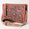 ADBG1235 American Darling Hand-Tooled Western Leather Crossbody Bag - Genuine Floral Carved Artisan Purse