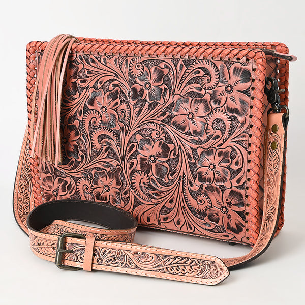 ADBG1235 American Darling Hand-Tooled Western Leather Crossbody Bag - Genuine Floral Carved Artisan Purse