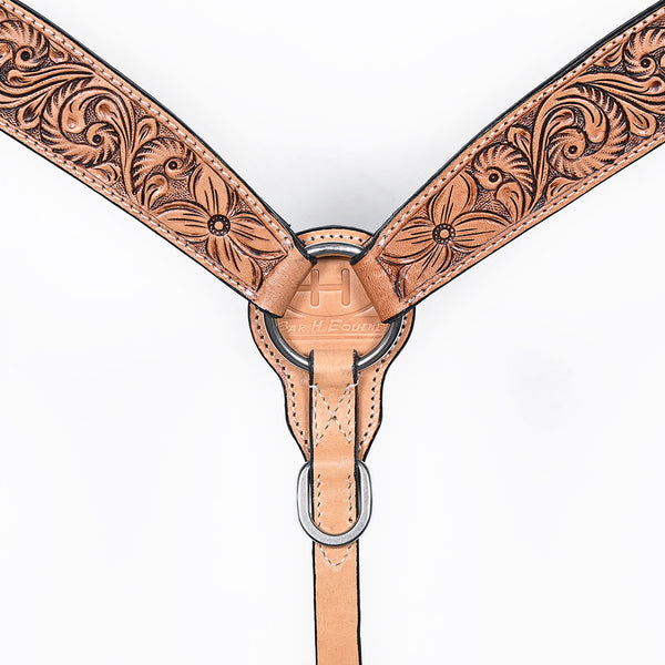 BER408-Western Leather Breast Collar