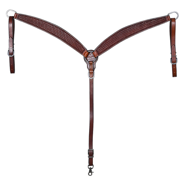 BER411-Western Leather Breast Collar