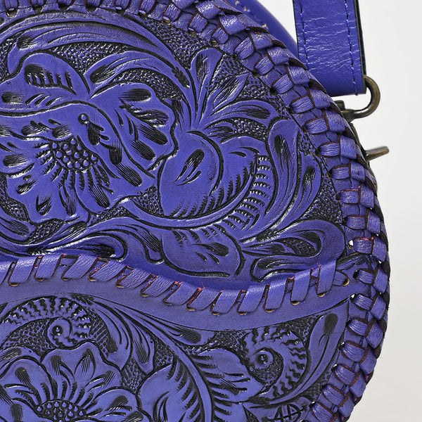 ADBG1461 American Darling Western Leather Canteen Bag with Hand-Tooled Floral Detailing | Genuine Leather Crossbody