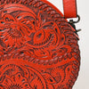 ADBG1461 American Darling Western Leather Canteen Bag with Hand-Tooled Floral Detailing-Genuine Leather Crossbody