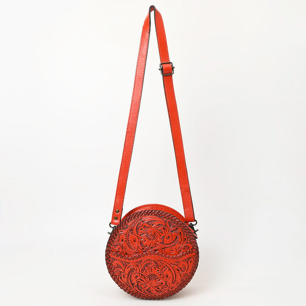 ADBG1461 American Darling Western Leather Canteen Bag with Hand-Tooled Floral Detailing-Genuine Leather Crossbody
