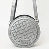 ADBG1461 American Darling Western Leather Canteen Bag with Hand-Tooled Floral Detailing-Genuine Leather Crossbody