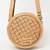 ADBG1461 American Darling Western Leather Canteen Bag with Hand-Tooled Floral Detailing-Genuine Leather Crossbody