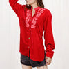 ADDR003 American Darling Embroidered Red Fabric Blouse Western Fashion Top