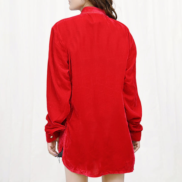 ADDR003 American Darling Embroidered Red Fabric Blouse Western Fashion Top