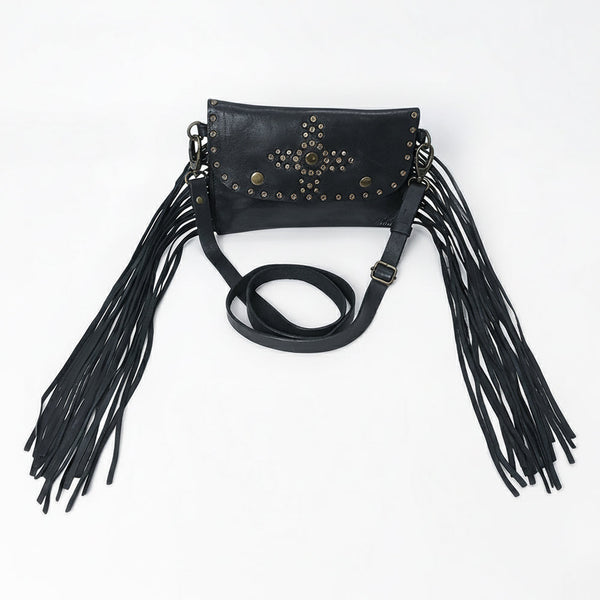 SWC147 Compact Leather Fringes Crossbody