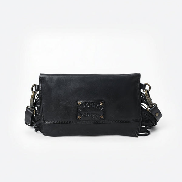 SWC147 Compact Leather Fringes Crossbody