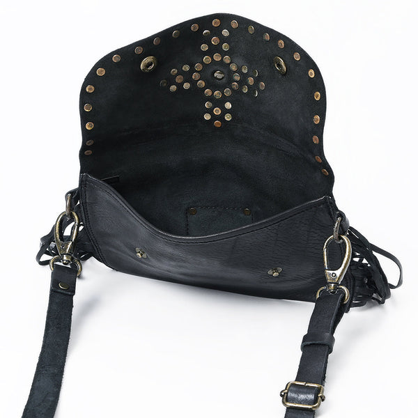 SWC147 Compact Leather Fringes Crossbody