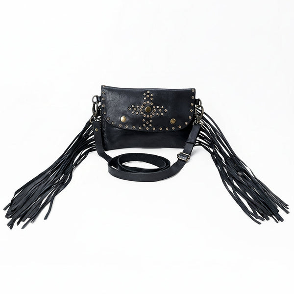SWC147 Compact Leather Fringes Crossbody