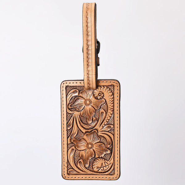 ADBG1462 American Darling Western Leather Hand-Tooled Card Holder with Strap | Genuine Leather Travel ID Tag