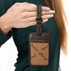 ADBG1462 American Darling Western Leather Hand-Tooled Card Holder with Strap | Genuine Leather Travel ID Tag