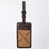 ADBG1462 American Darling Western Leather Hand-Tooled Card Holder with Strap | Genuine Leather Travel ID Tag