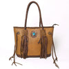 ADBGM328 Handmade Leather Crossbody Bag with Braided Edges - Western Compact Purse