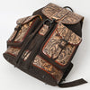 ADBG1468 American Darling Western Leather Backpack Bag with Hand-Tooled Floral Detailing and Genuine Suede Leather Craftsmanship