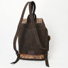 ADBG1468 American Darling Western Leather Backpack Bag with Hand-Tooled Floral Detailing and Genuine Suede Leather Craftsmanship