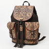 ADBG1468 American Darling Western Leather Backpack Bag with Hand-Tooled Floral Detailing and Genuine Suede Leather Craftsmanship