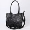 ADBG1473 American Darling Handcrafted Western Leather Tote Bag with Floral Tooled Detailing
