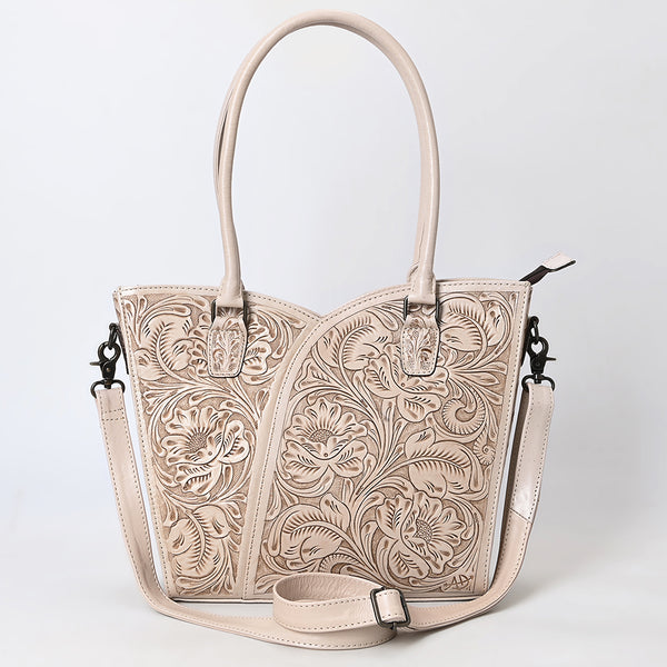 ADBG1473 American Darling Handcrafted Western Leather Tote Bag with Floral Tooled Detailing
