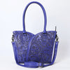 ADBG1473 American Darling Handcrafted Western Leather Tote Bag with Floral Tooled Detailing