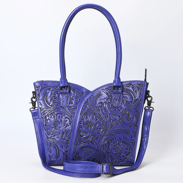 ADBG1473 American Darling Handcrafted Western Leather Tote Bag with Floral Tooled Detailing