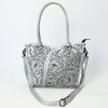 ADBG1473 American Darling Handcrafted Western Leather Tote Bag with Floral Tooled Detailing