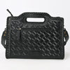 ADBG1474 American Darling Western Hand-Tooled Genuine Leather Clutch Bag with Floral Carving