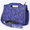 ADBG1474 American Darling Western Hand-Tooled Genuine Leather Clutch Bag with Floral Carving