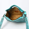ADBG1474 American Darling Western Hand-Tooled Genuine Leather Clutch Bag with Floral Carving