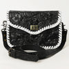 ADBG1475 American Darling Western Genuine Leather Small Cross Body Bag with Hand-Tooled Floral Design