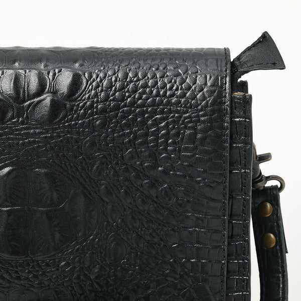 ADBG1193 American Darling Western Crossbody Bag Crocodile Embossed Genuine Leather