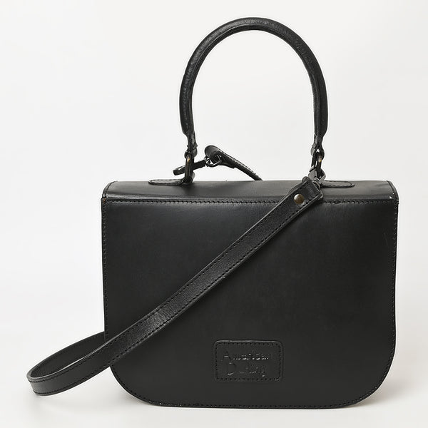 ADBGZ840 Black Hand-Tooled Genuine Leather Western Tote Bag American Darling