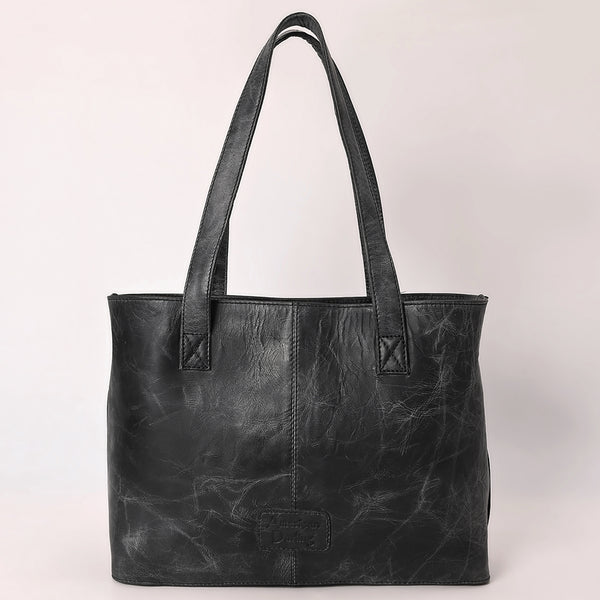 ADBGZ851 Black Hand-Tooled Leather Tote Bag American Darling