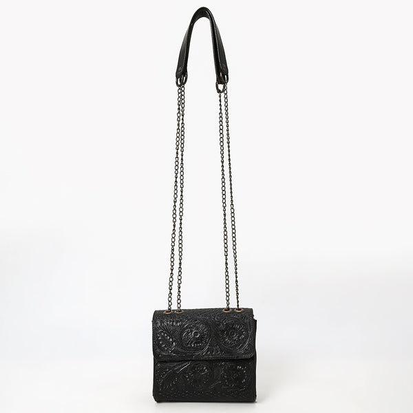 ADBGZ852 Black Tooled Leather Chain Crossbody Bag American Darling