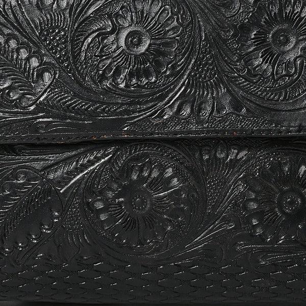 ADBGZ852 Black Tooled Leather Chain Crossbody Bag American Darling