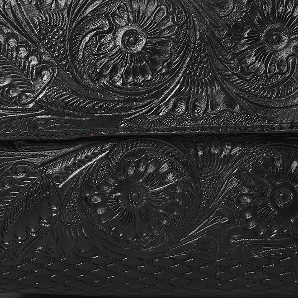 ADBGZ852 Black Tooled Leather Chain Crossbody Bag American Darling