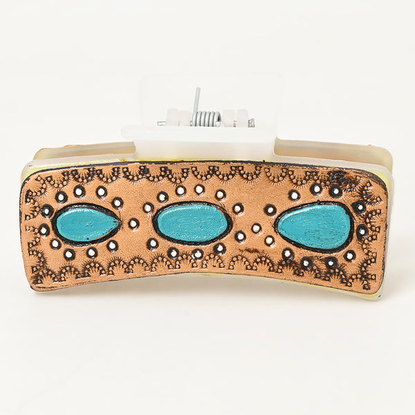 ADHC106 Beautifully Hand Tooled Women Ladies Hair Band Clip Clutcher