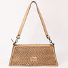 ADBGZ863 Tooled Leather Trapezoid Evening Bag Tan Western Floral Purse | American Darling